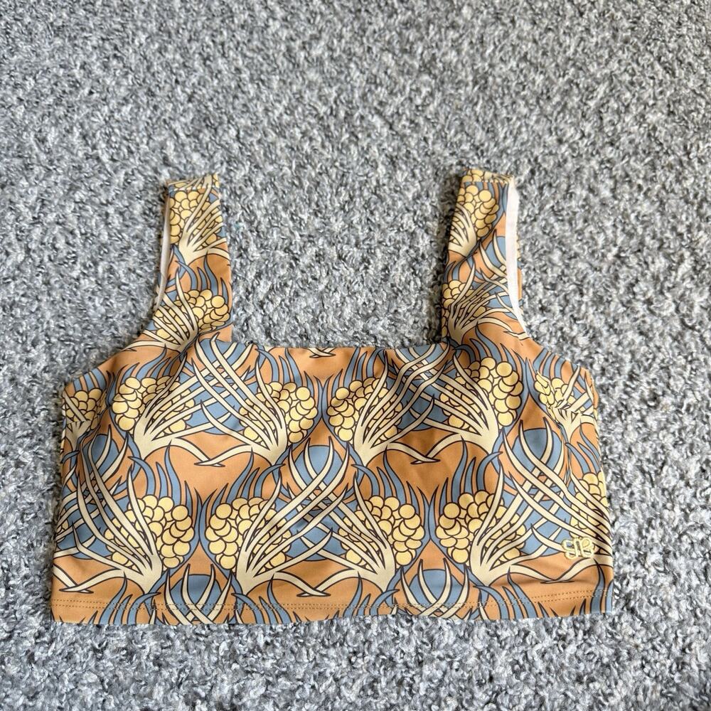 Albion Golden Hour Olivia Swim Crop Bikini Top Size Small UPF 40 Floral Beach
